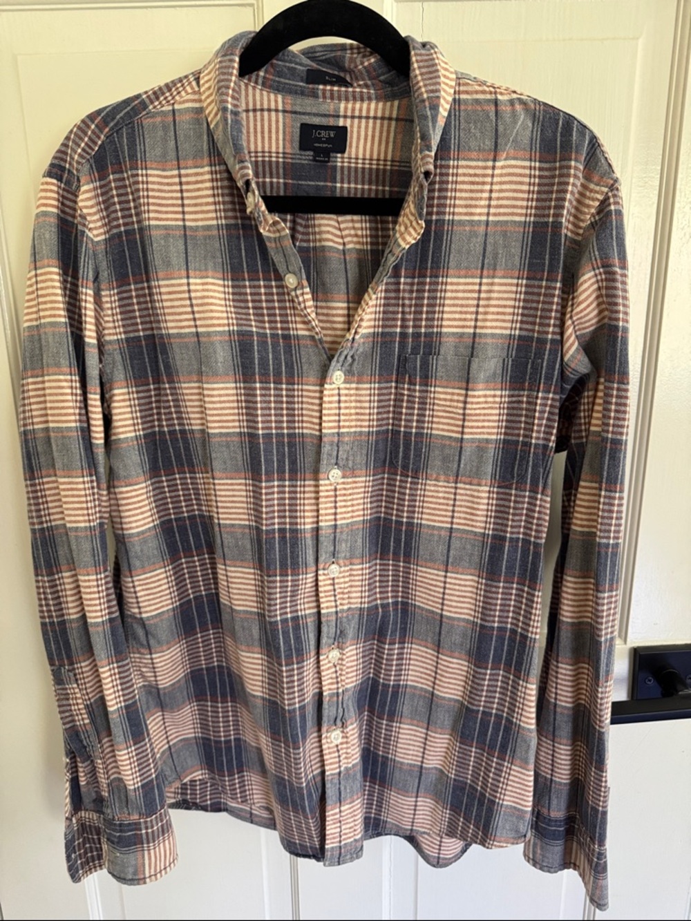 J. Crew Plaid Button-Down Shirt in Blue and Orange